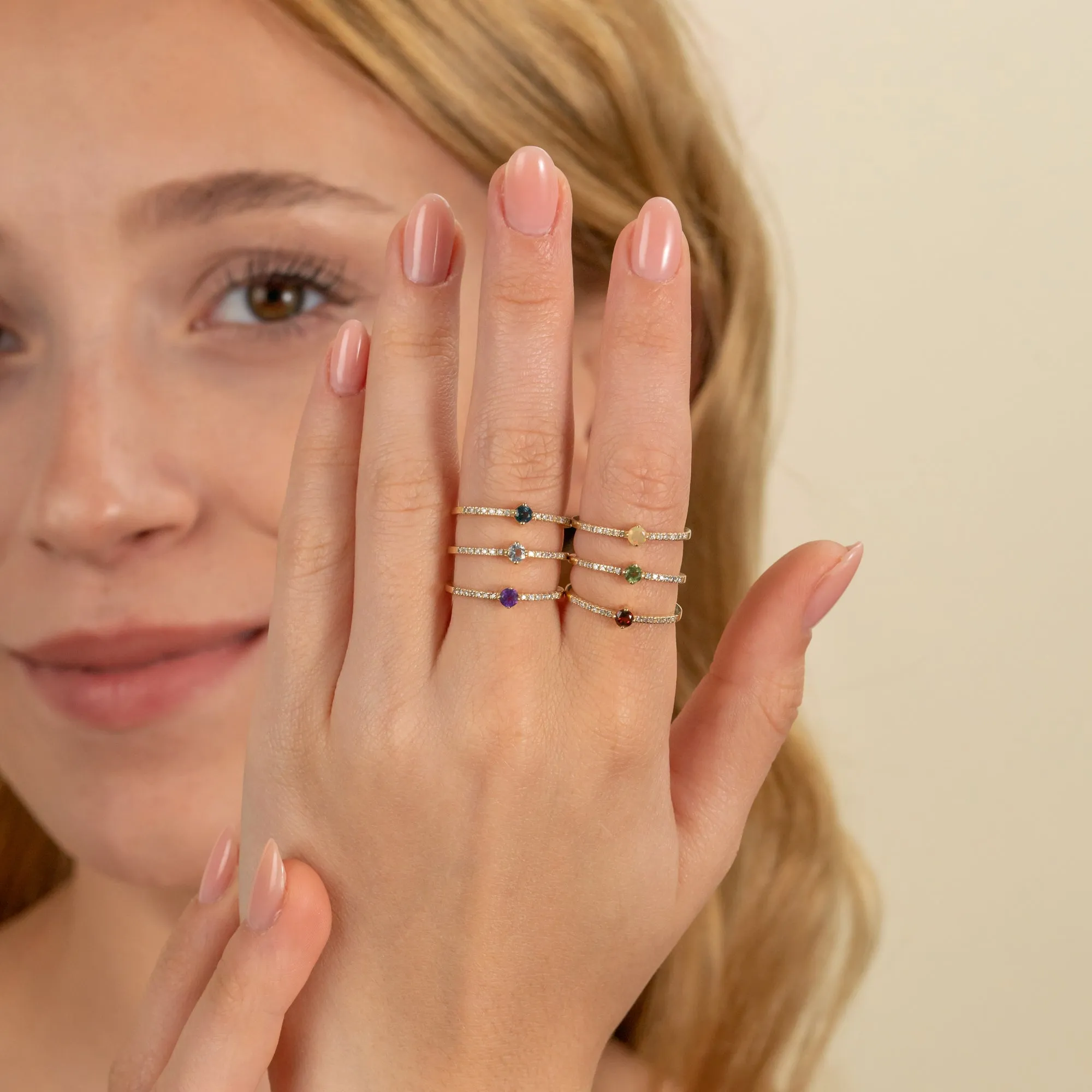Opal and Diamond Engagement Ring, Angela