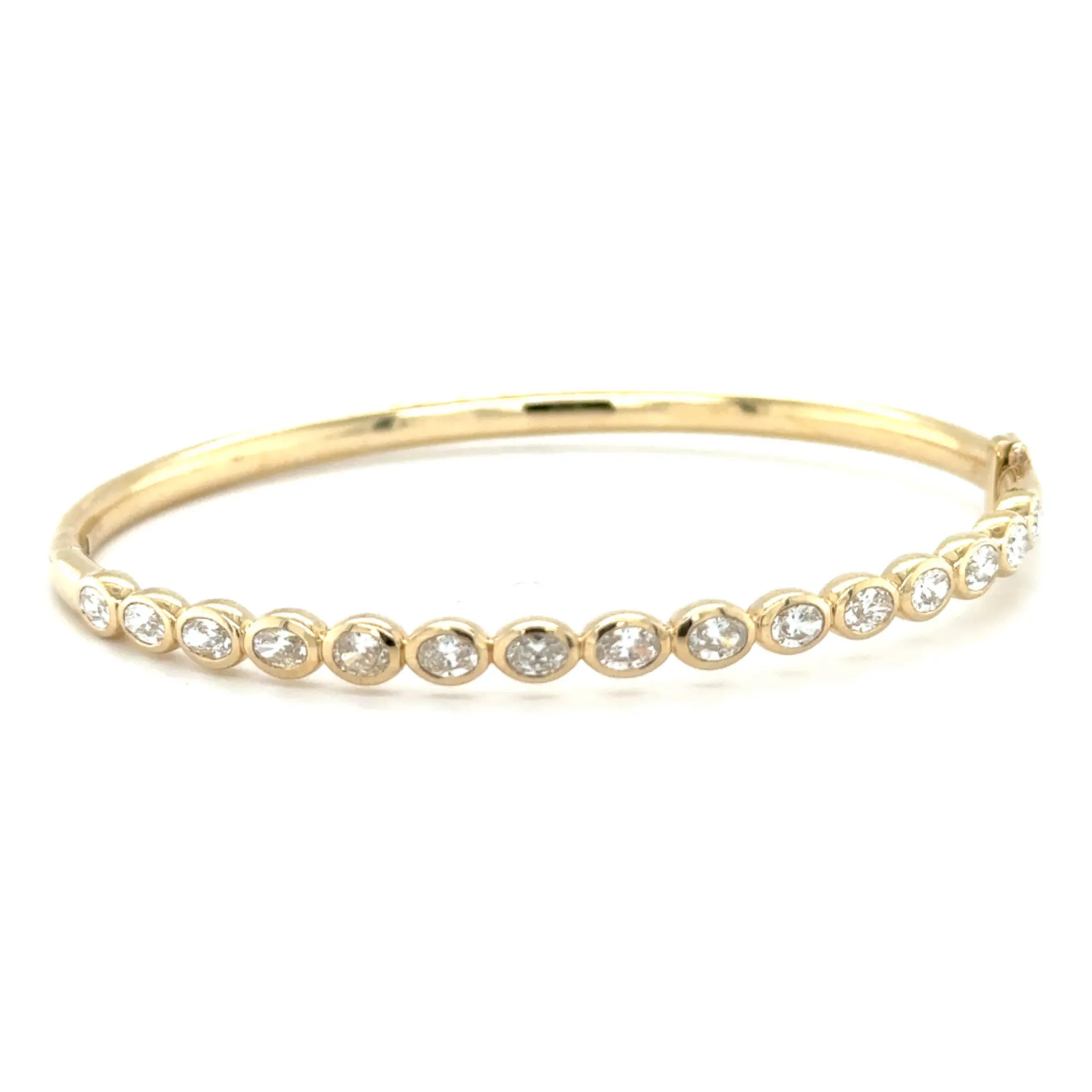 Oval Diamond Bezel Bangle