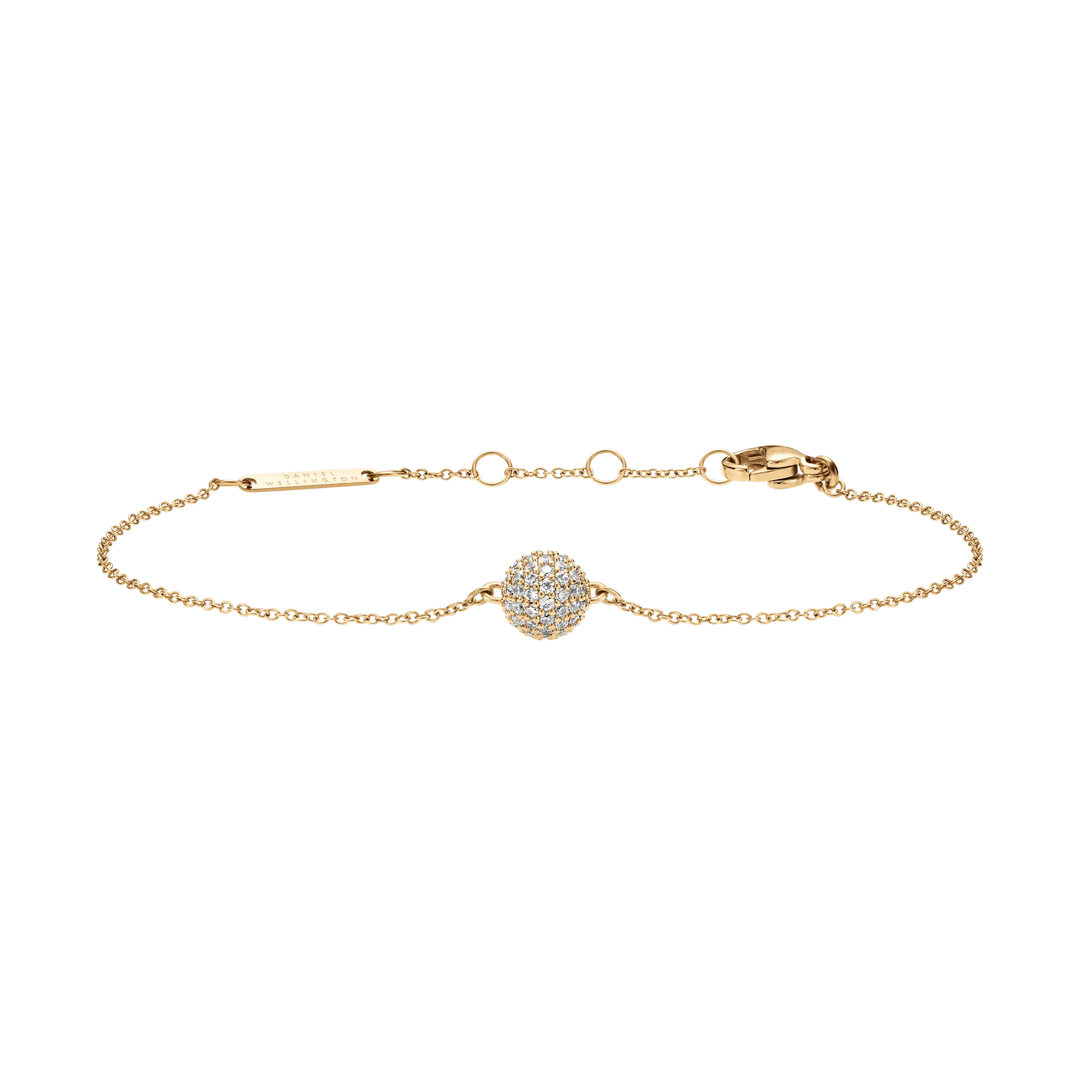 Pav?? Crystal Pendant Bracelet Gold