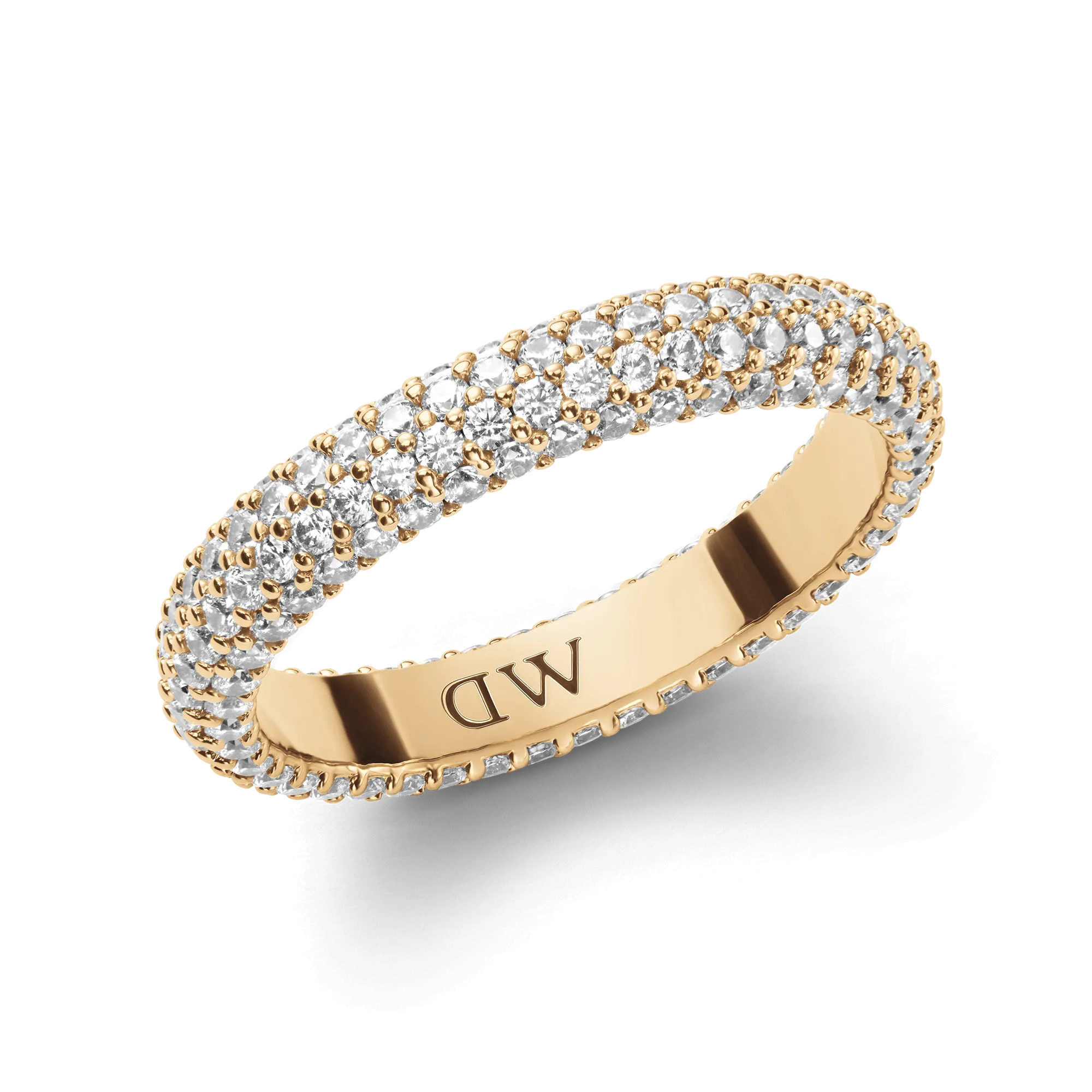 Pav Crystal Ring Gold