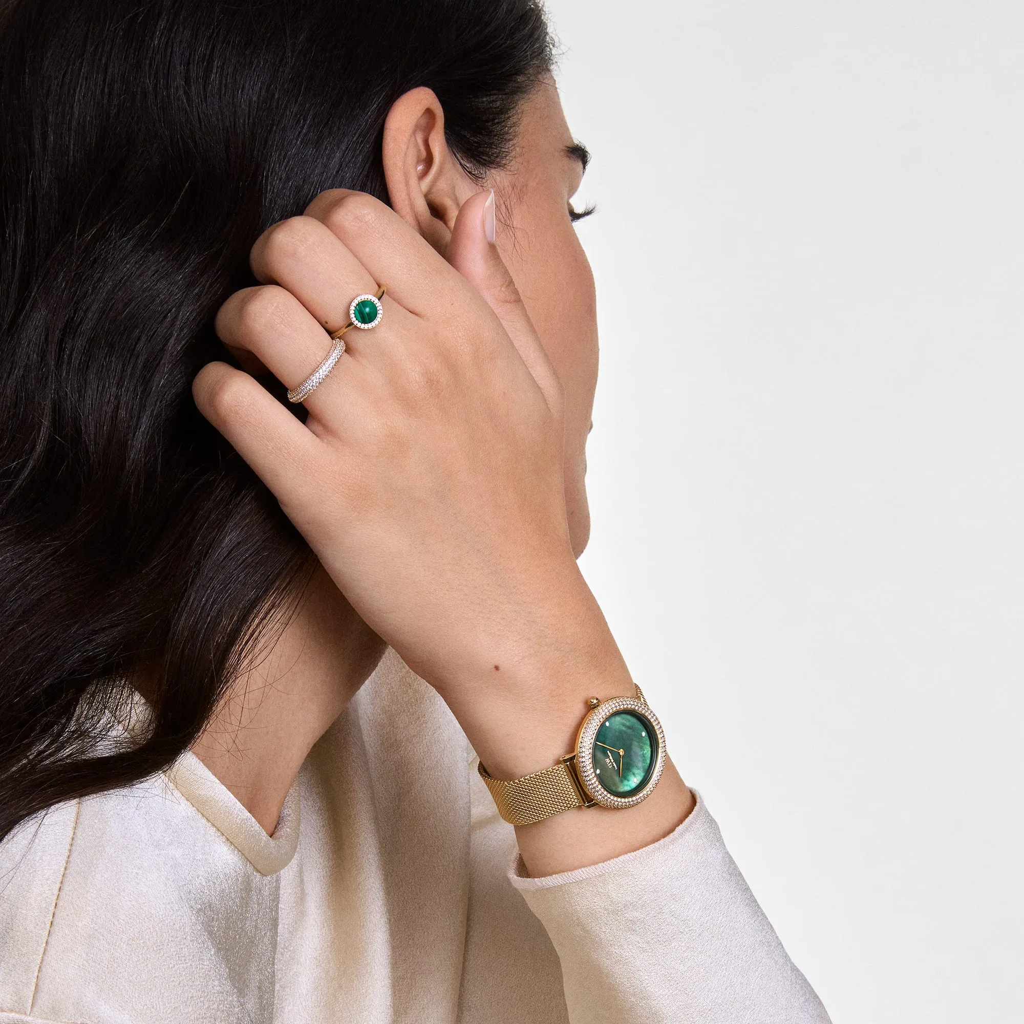 Pav Crystal Ring Gold