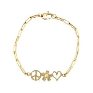 Peace, Flowers & Love Bracelet