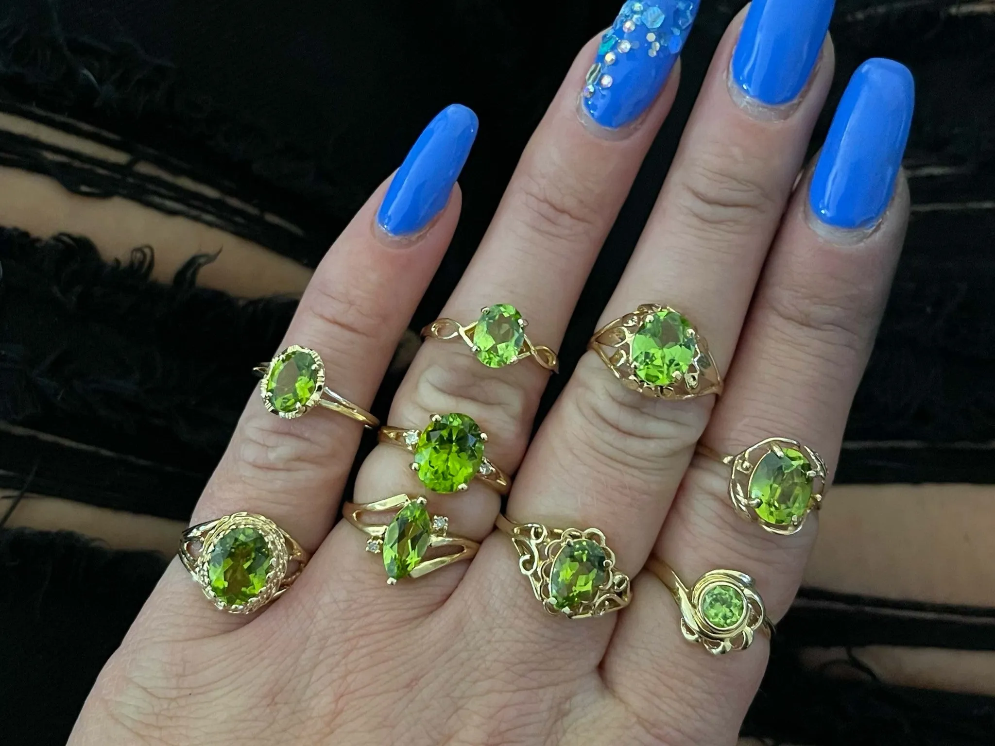 Pear Shaped Peridot Ring in 14k Yellow Gold