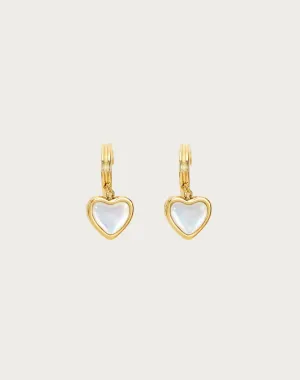 Pearlescent Heart Earrings