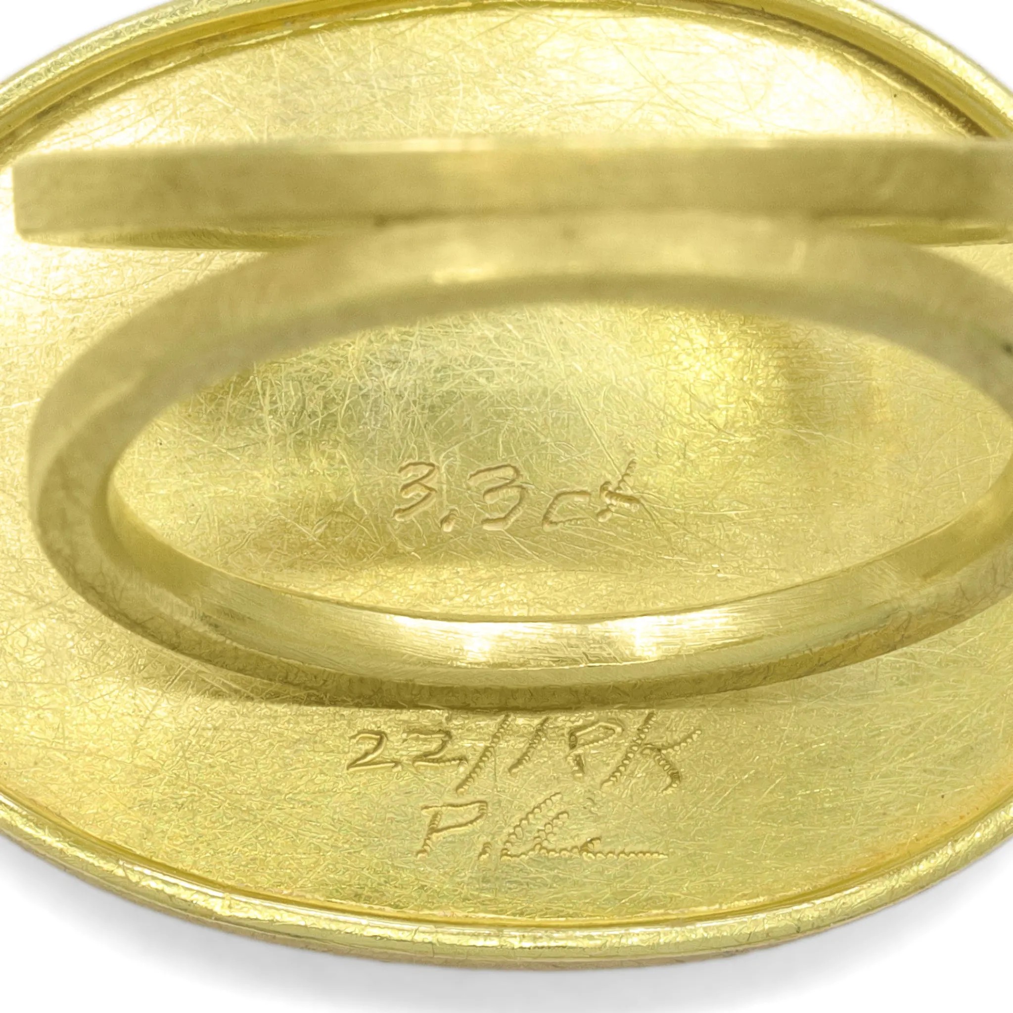 Petra Class Violet Blue Sapphire 22k Gold One of a Kind Dish Ring