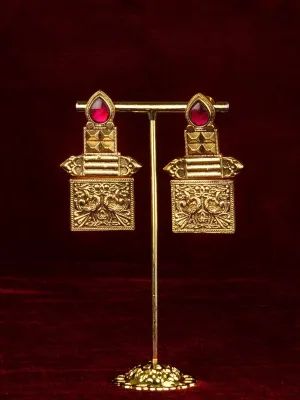 Pink Color Gold Plated Jadau Kundan Earrings - ME1336P