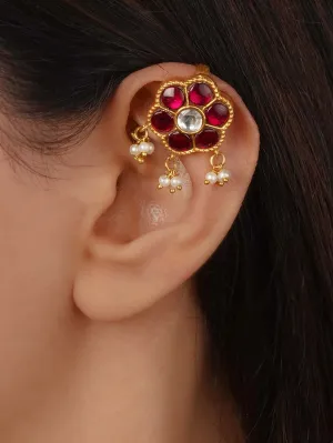 Pink Color Gold Plated Jadau Kundan Earrings - ME1339WP