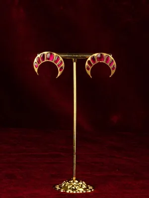 Pink Color Gold Plated Jadau Kundan Earrings - ME1400P
