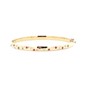 Pink Sapphire & Diamond Burst Bangle