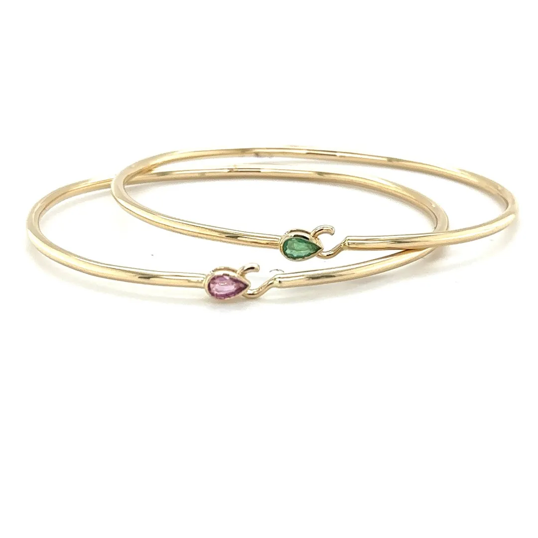 Pink Sapphire Flexible Hook Bangle