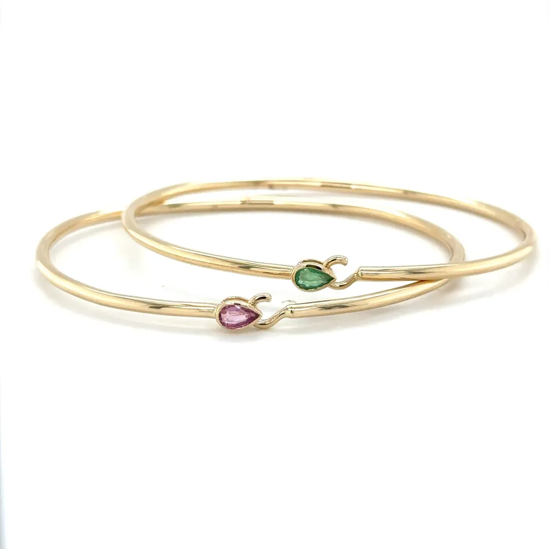 Pink Sapphire Flexible Hook Bangle