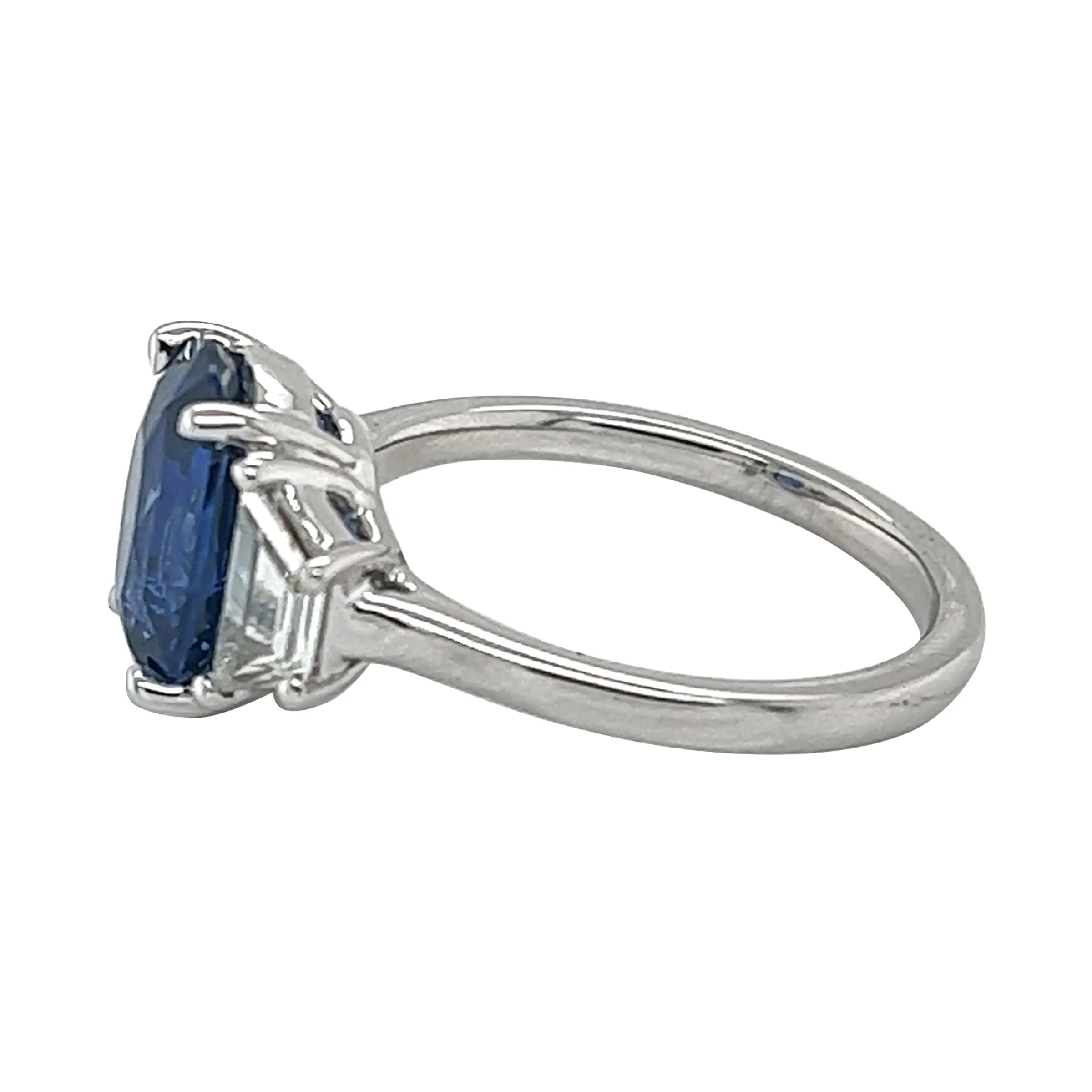 Platinum, 3.31ct Ceylon Sapphire and Diamond Ring