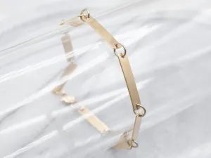 Polished Gold Flat Bar Link Bracelet