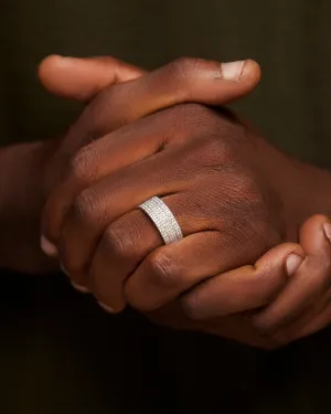 Presidential Moissanite Band in 925 Sterling Silver