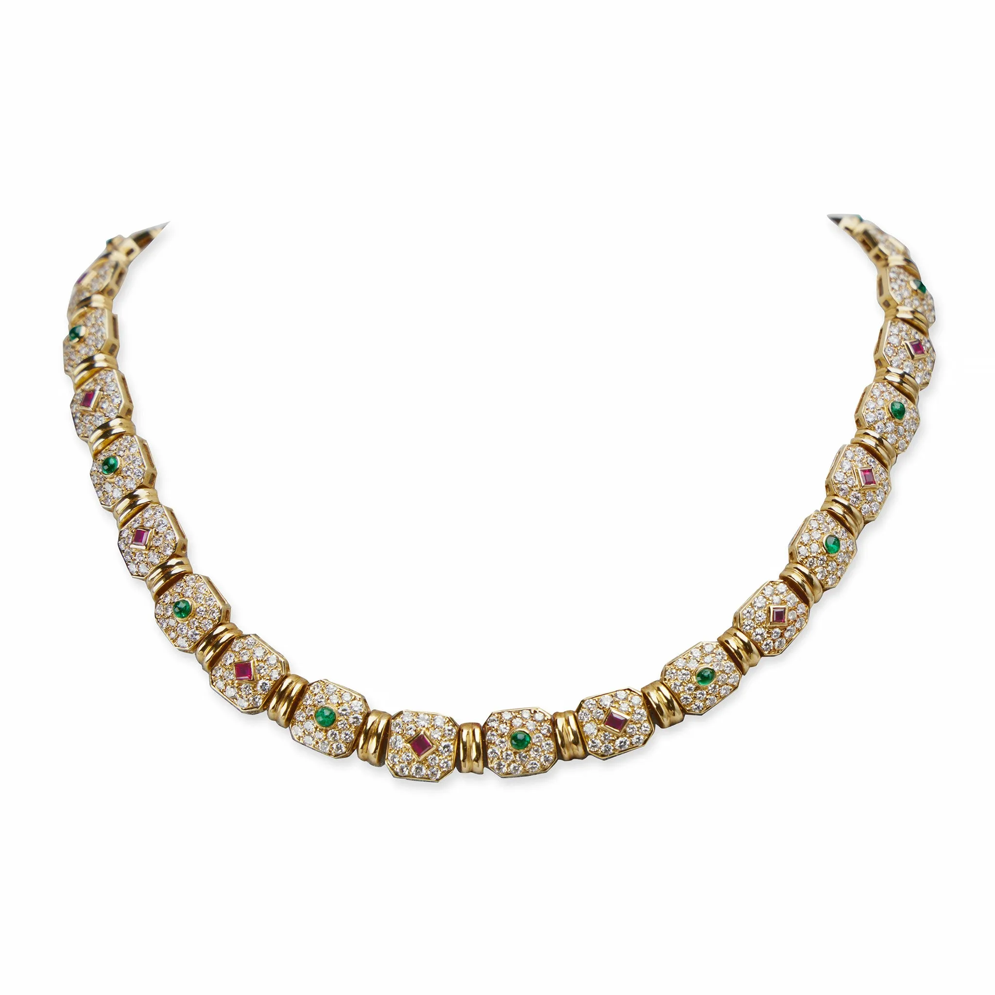 P??ry et Fils Paris Diamond, Ruby and Emerald Necklace