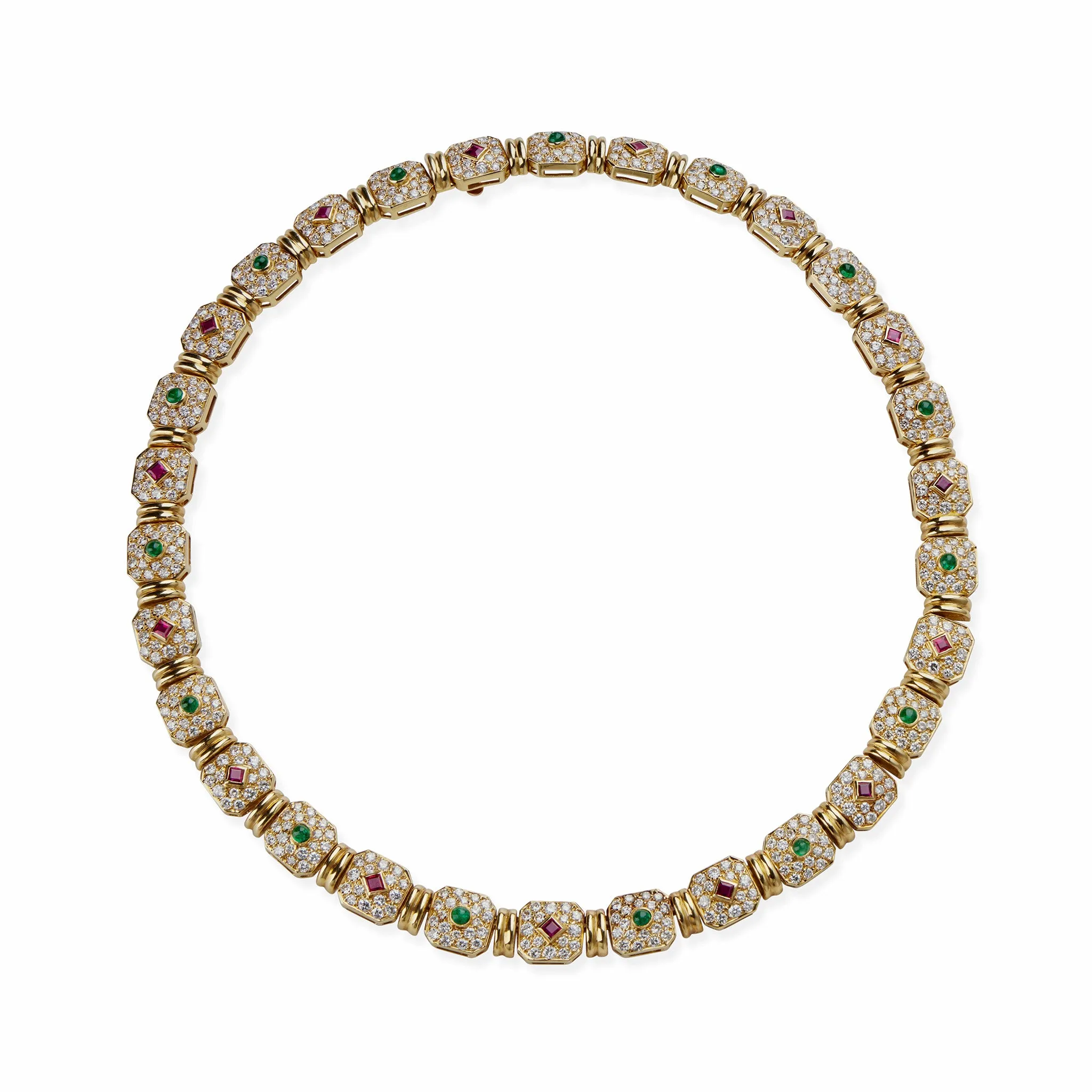 P??ry et Fils Paris Diamond, Ruby and Emerald Necklace