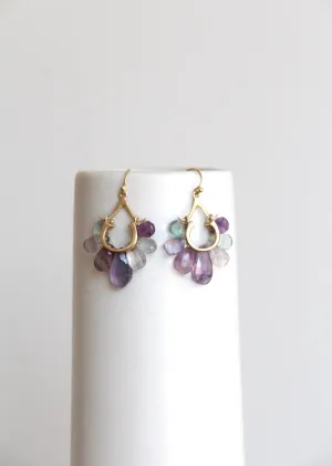 Rachel Atherley | Small Peacock Earrings in 14k   Fluorite