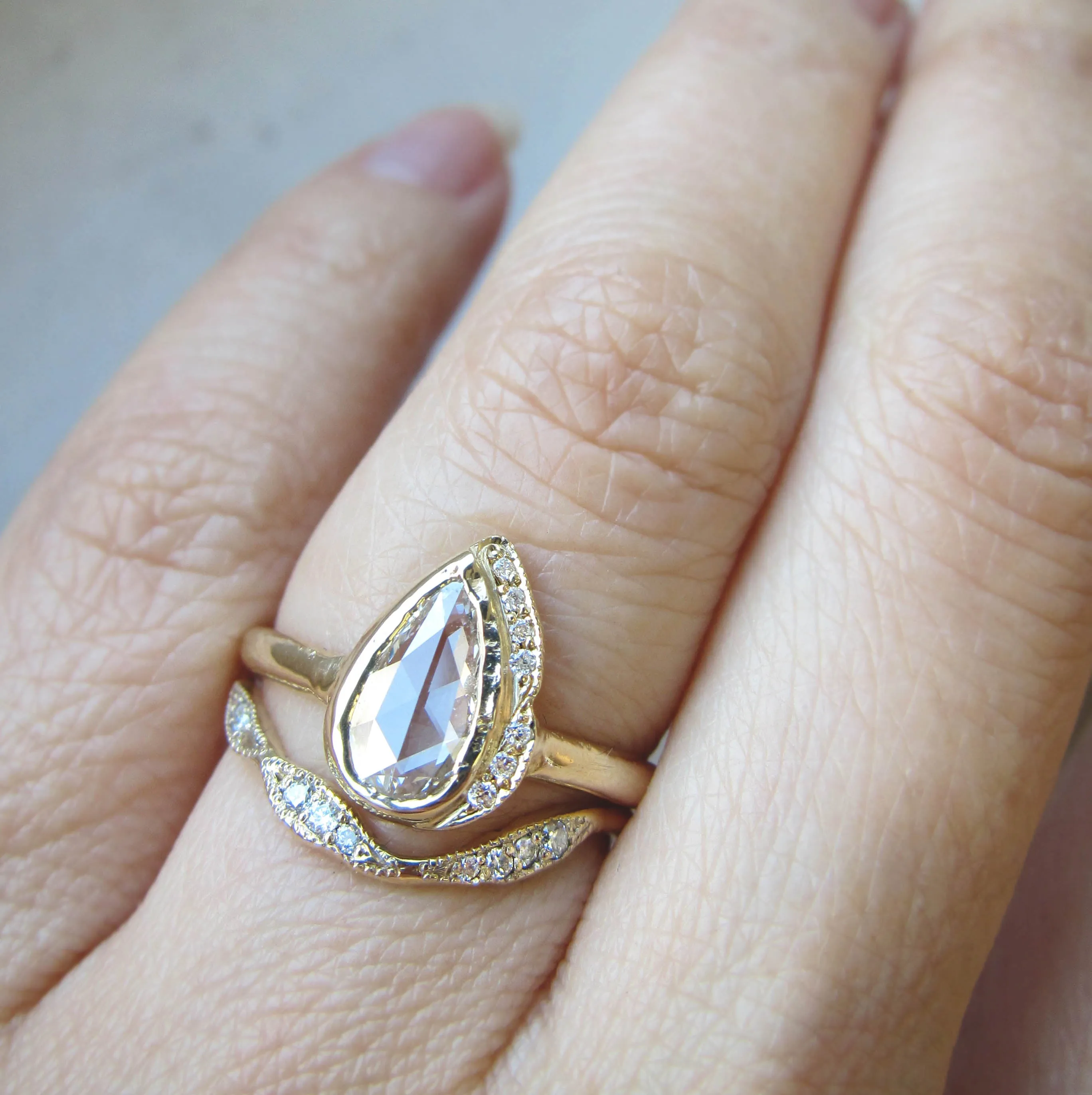 Raindrop Rosecut Diamond Ring