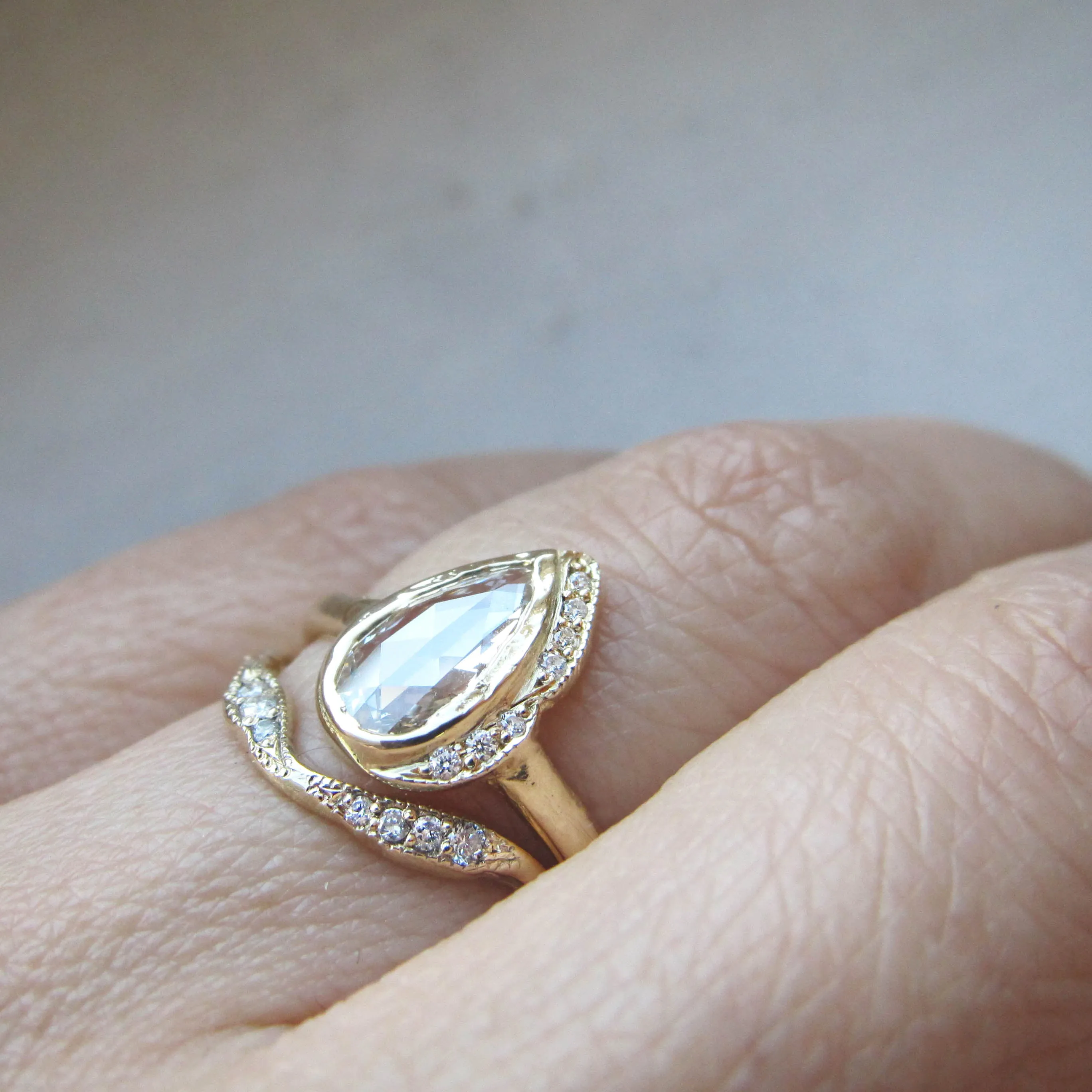 Raindrop Rosecut Diamond Ring
