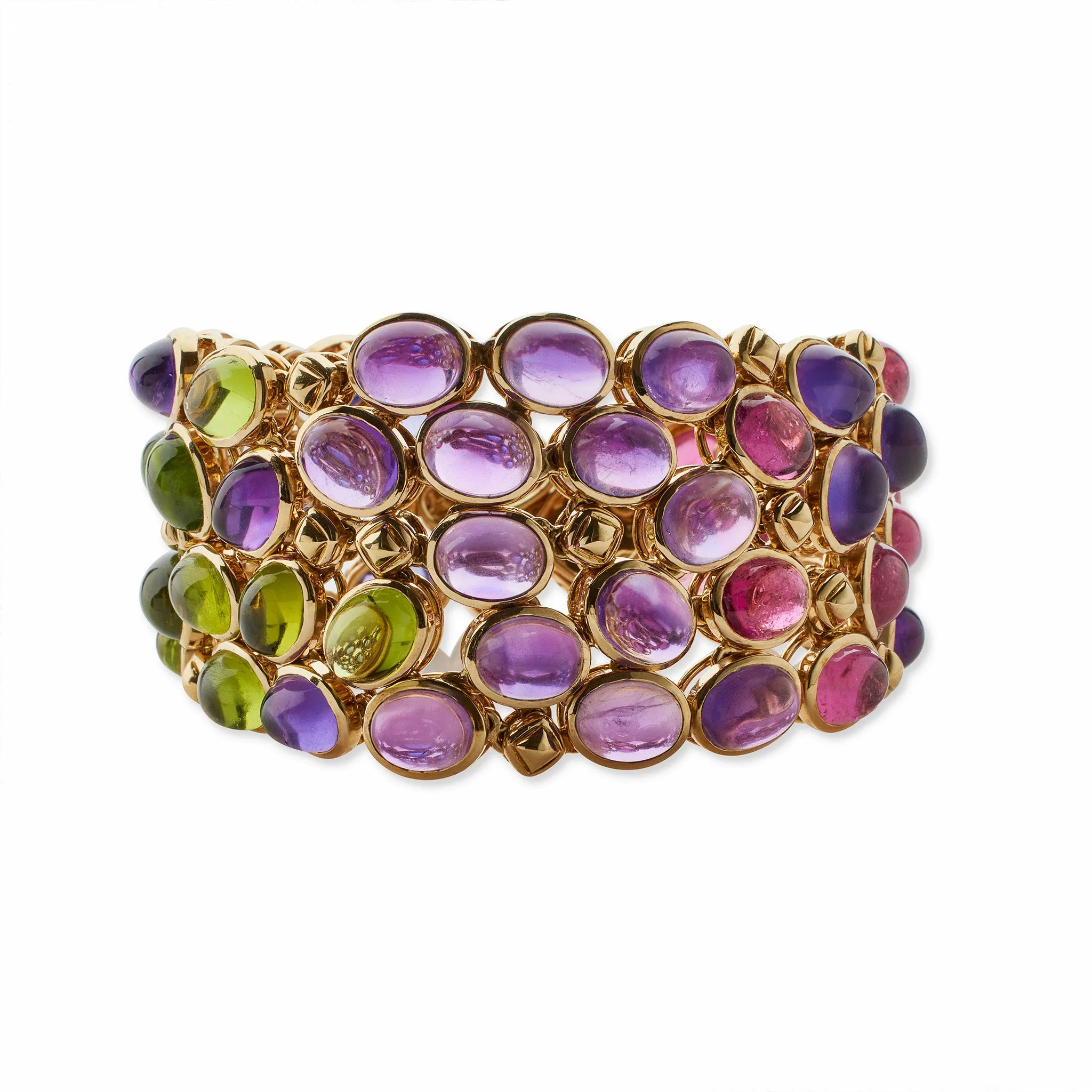 Ren?? Boivin Sapphire, Pink Tourmaline, Peridot and Amethyst Bracelet
