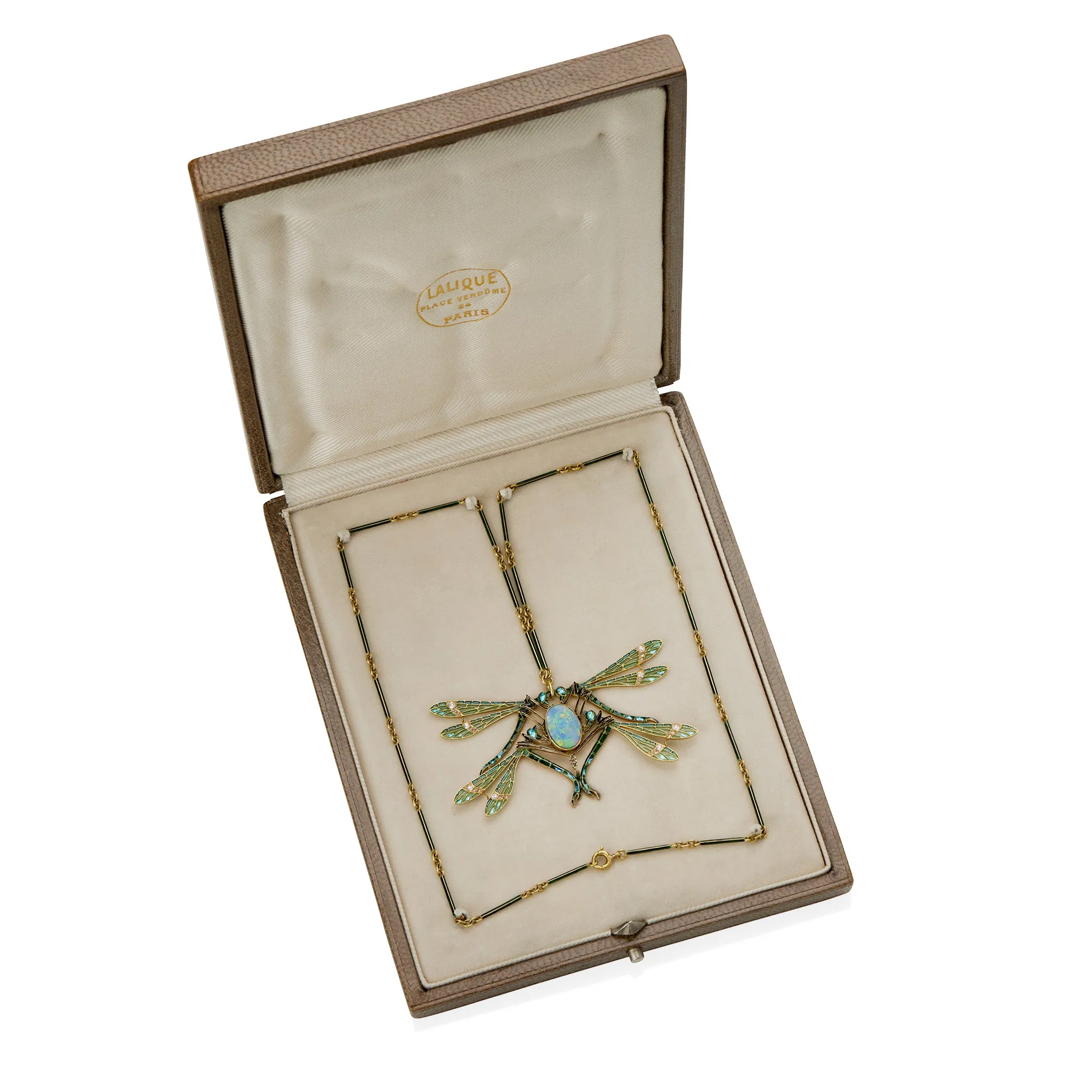 Ren?? Lalique "Four Dragonflies" Pendant Necklace