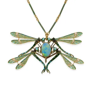 Ren?? Lalique "Four Dragonflies" Pendant Necklace