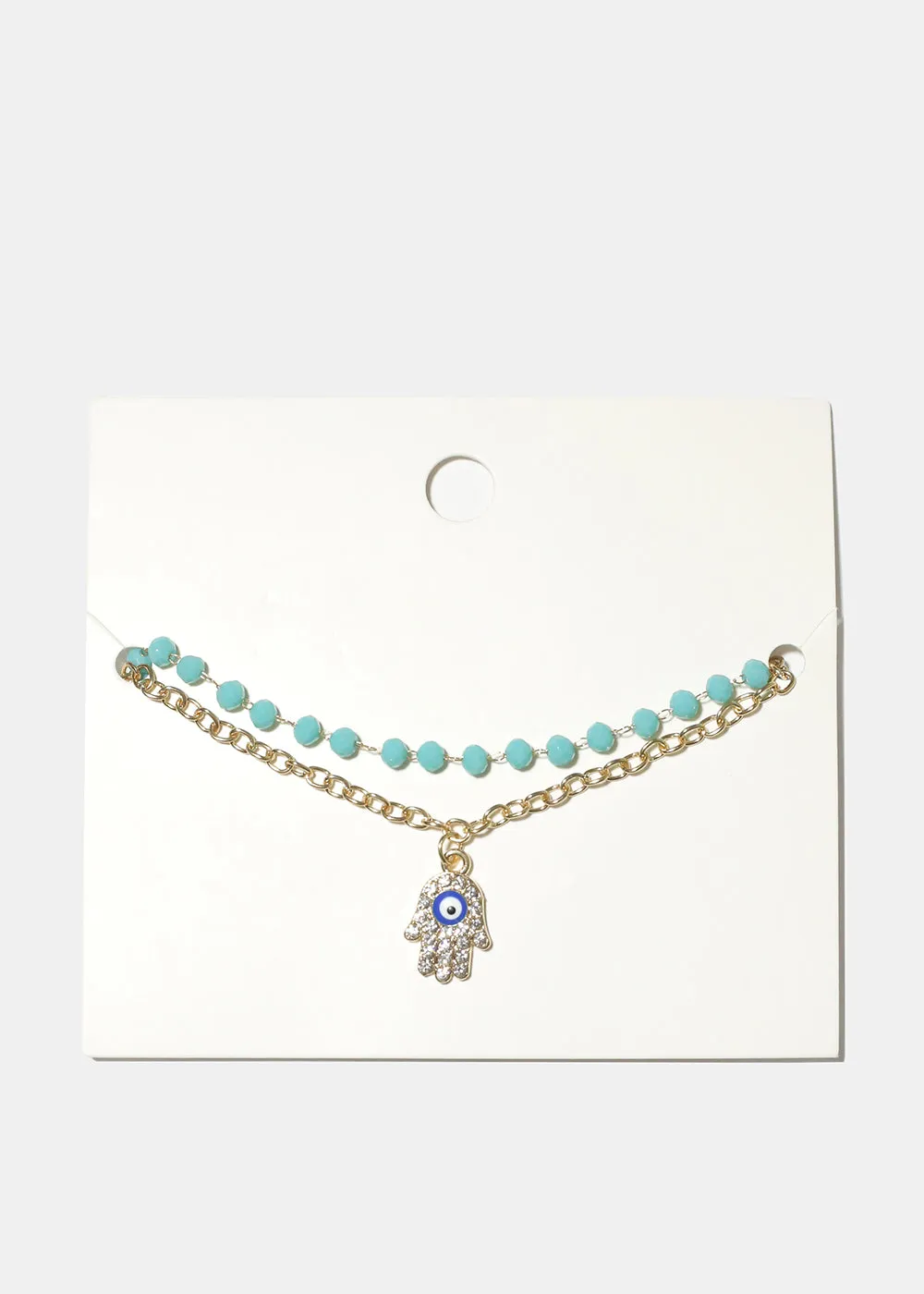 Rhinestone Hamsa Hand Bracelet