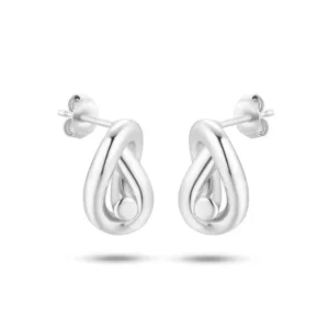 Rhodium plated 925 silver earrings