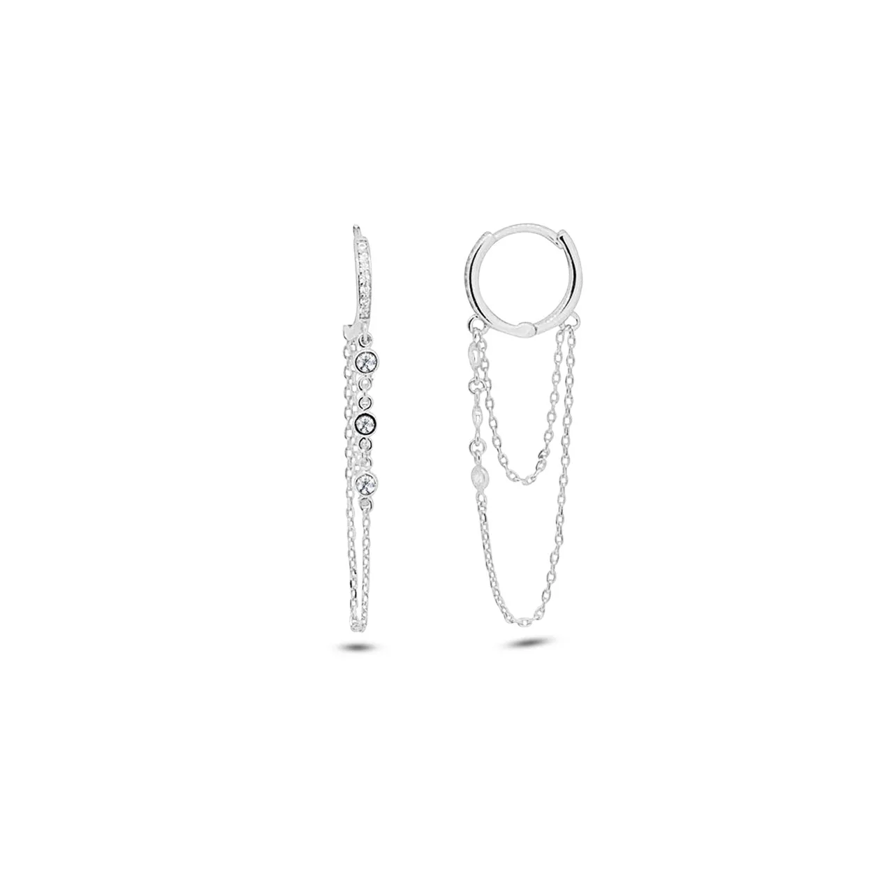 Rhodium plated 925 silver earrings