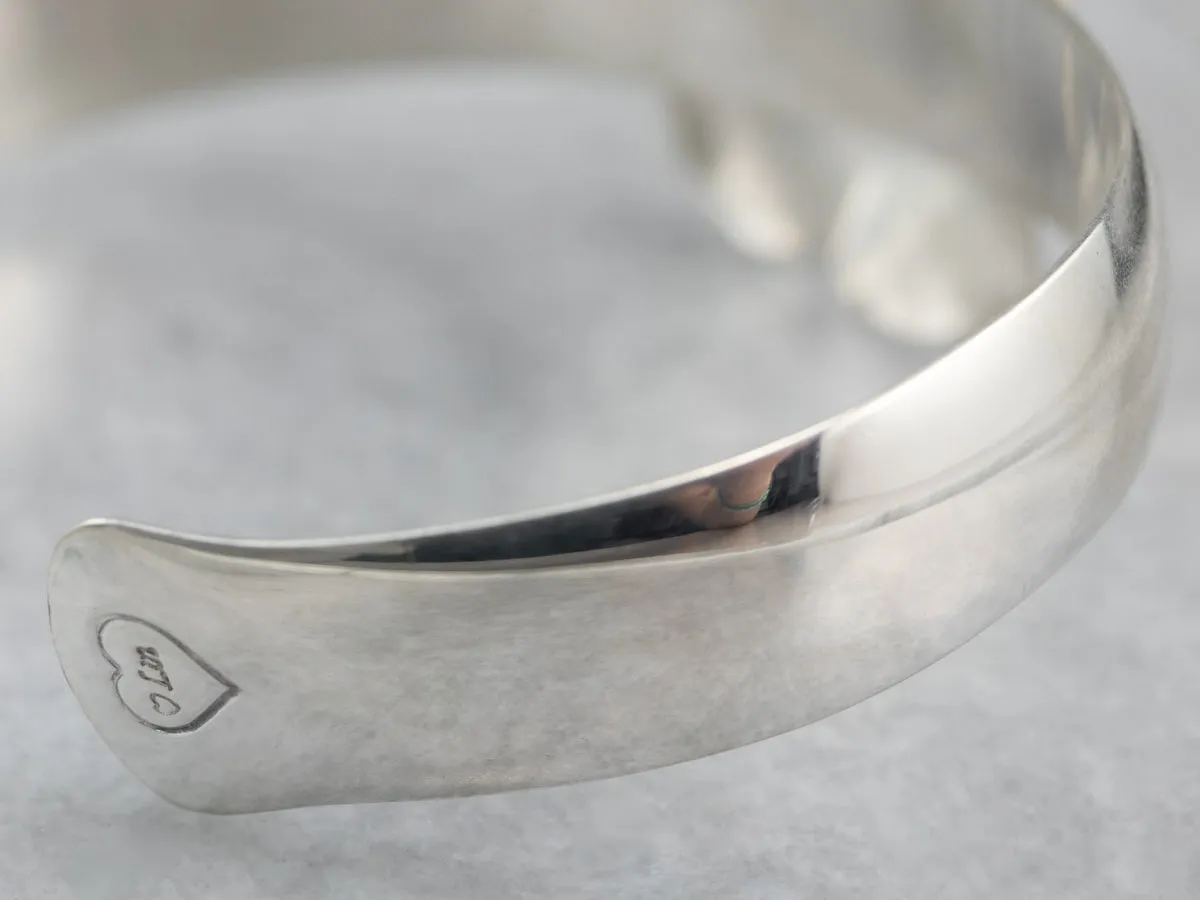 Rhodochrosite Floral Sterling Silver Cuff Bracelet