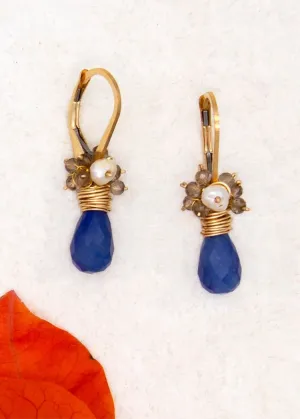 River Song | Brazilian Blue Quartz Fringe Earrings