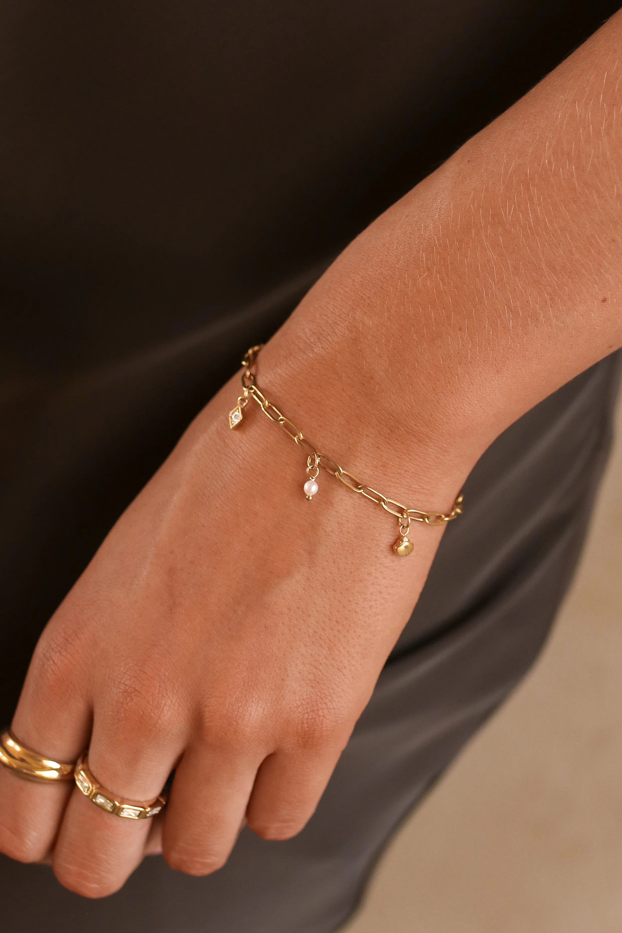 Rivera - Stainless Steel Charm Bracelet