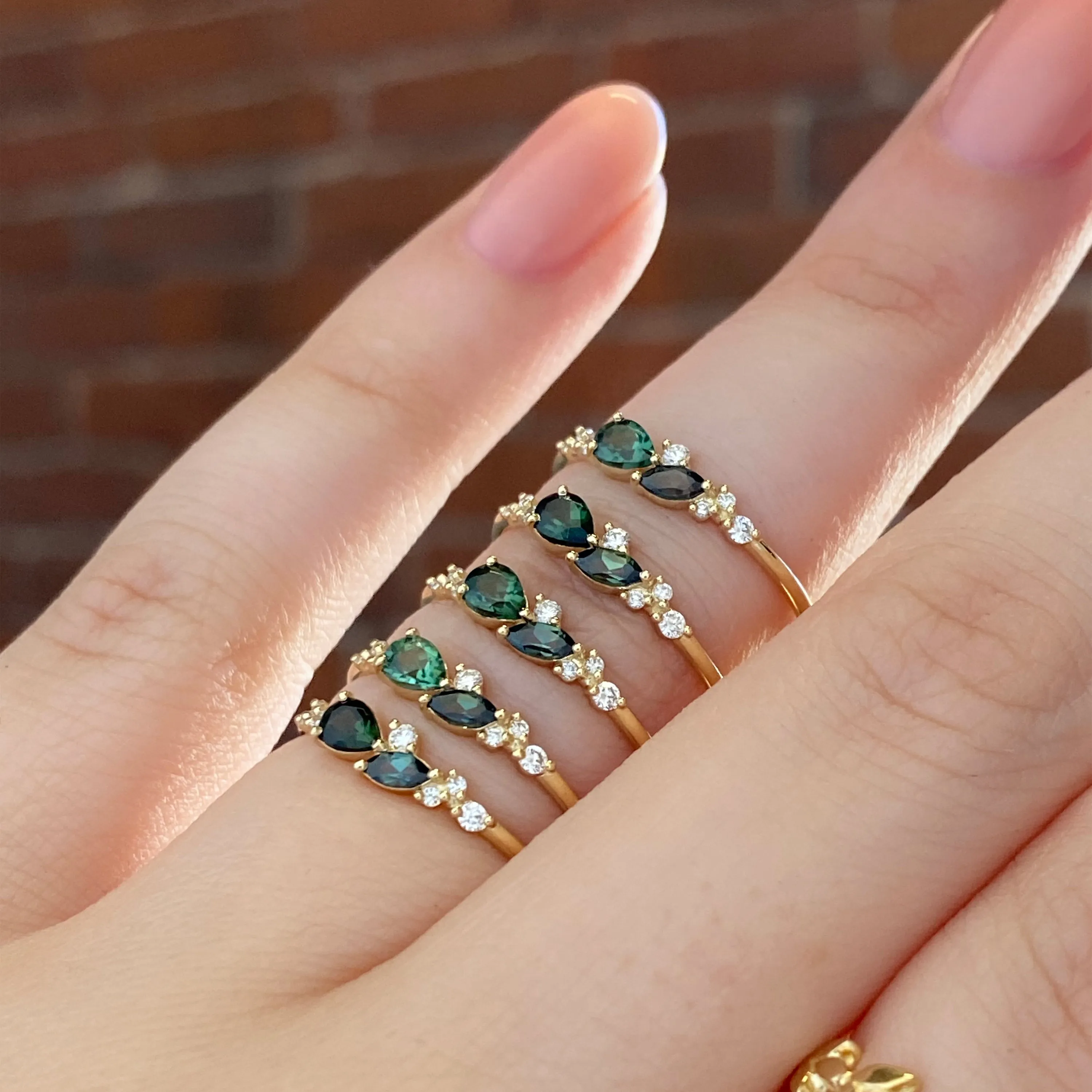 Rivulet Ring in Green