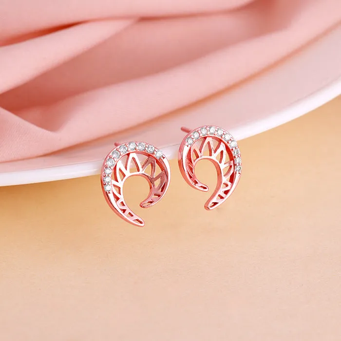 Rose Gold Dreamy Curve Earrings