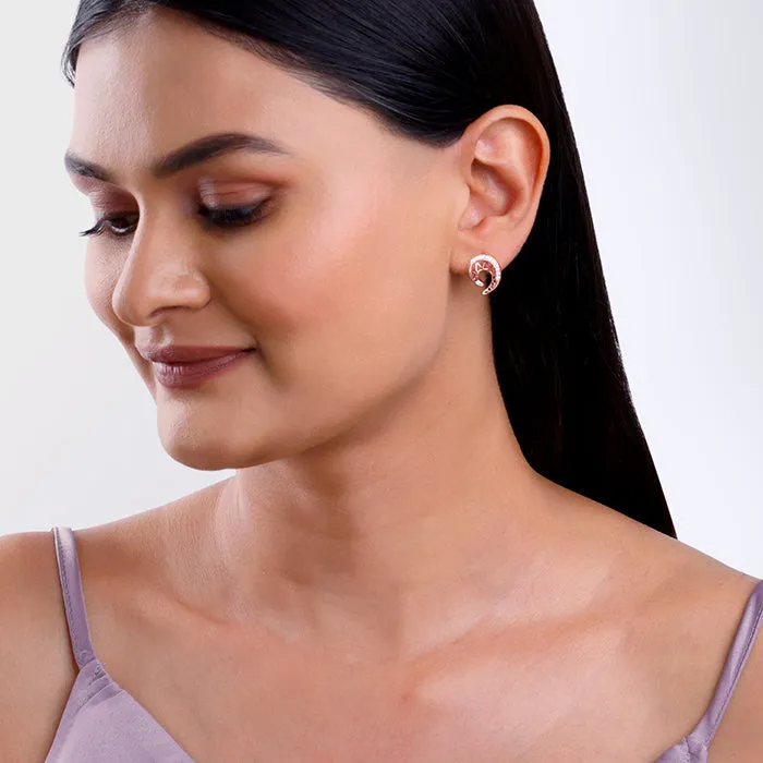 Rose Gold Dreamy Curve Earrings