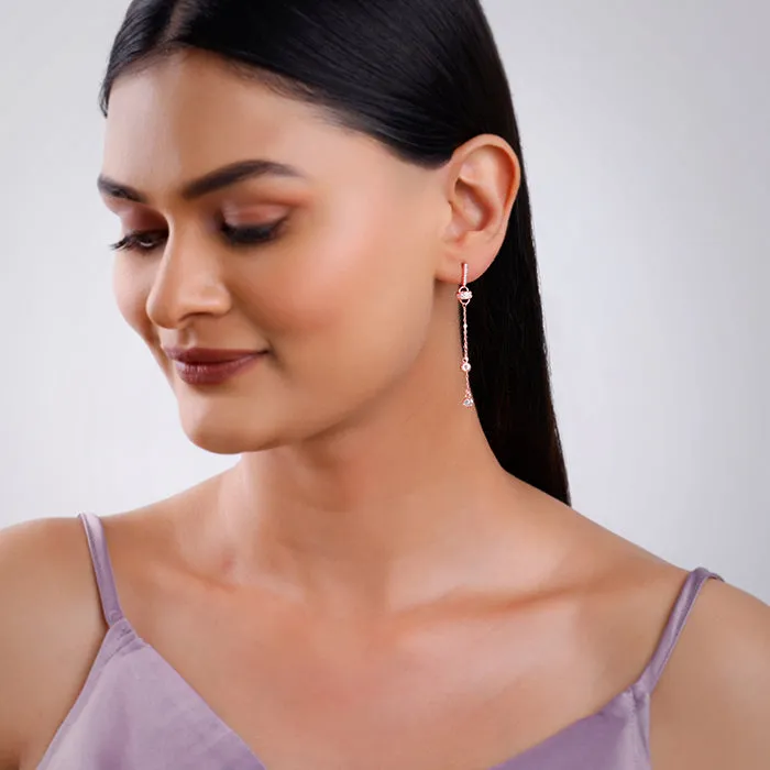 Rose Gold Glam Drop Earrings