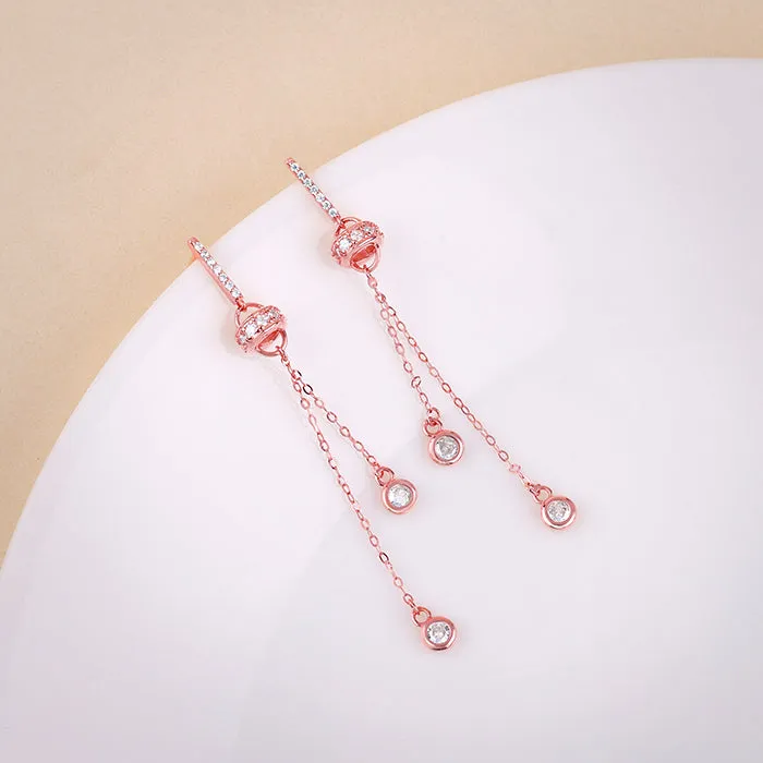 Rose Gold Glam Drop Earrings