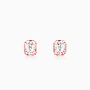 Rose Gold Joyful Square Earrings