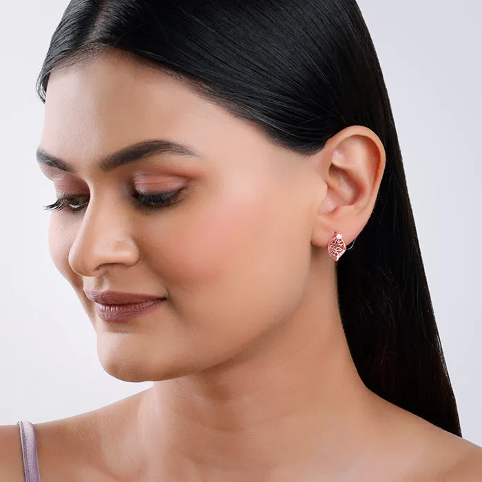 Rose Gold Leafy Filigree Earrings