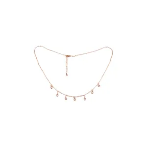 Rose Gold necklace with 5 white stones