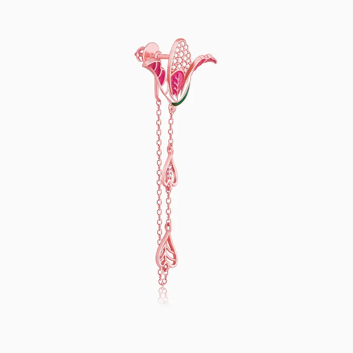 Rose Gold Shy Ebony Bud Earrings