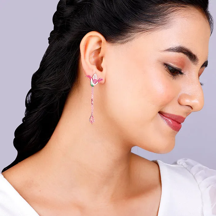 Rose Gold Shy Ebony Bud Earrings