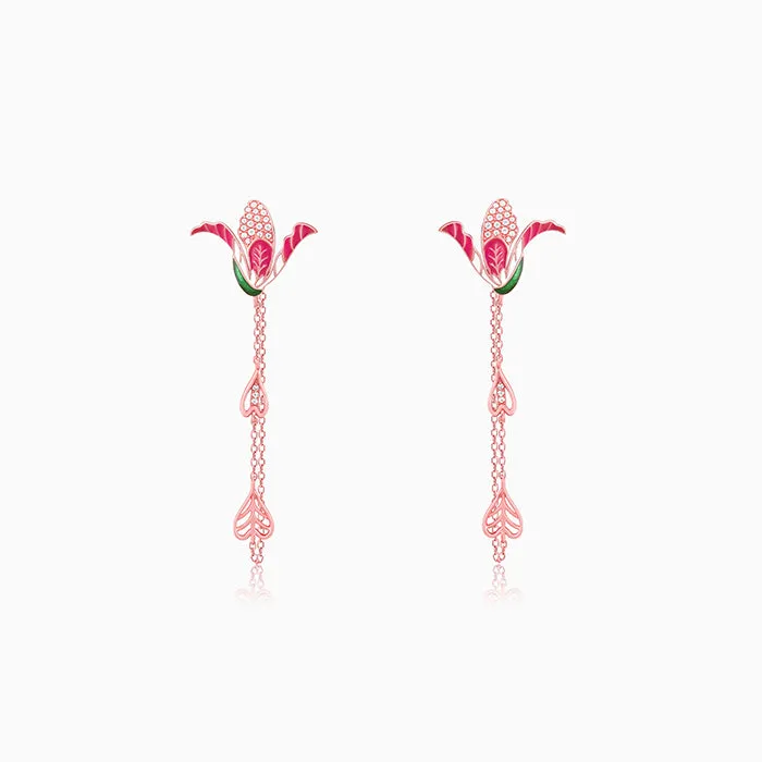 Rose Gold Shy Ebony Bud Earrings