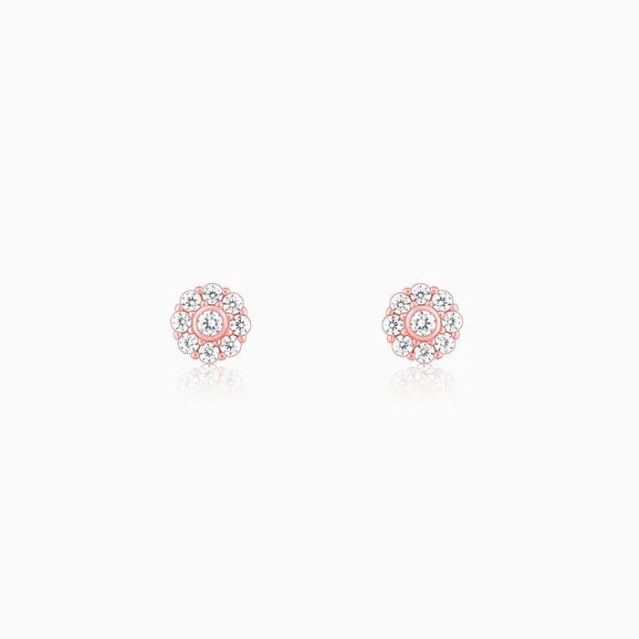 Rose Gold Zircon Eclipse Earrings