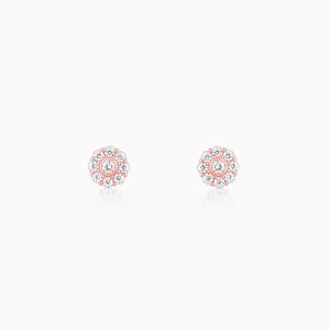 Rose Gold Zircon Eclipse Earrings