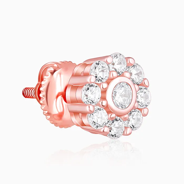Rose Gold Zircon Eclipse Earrings
