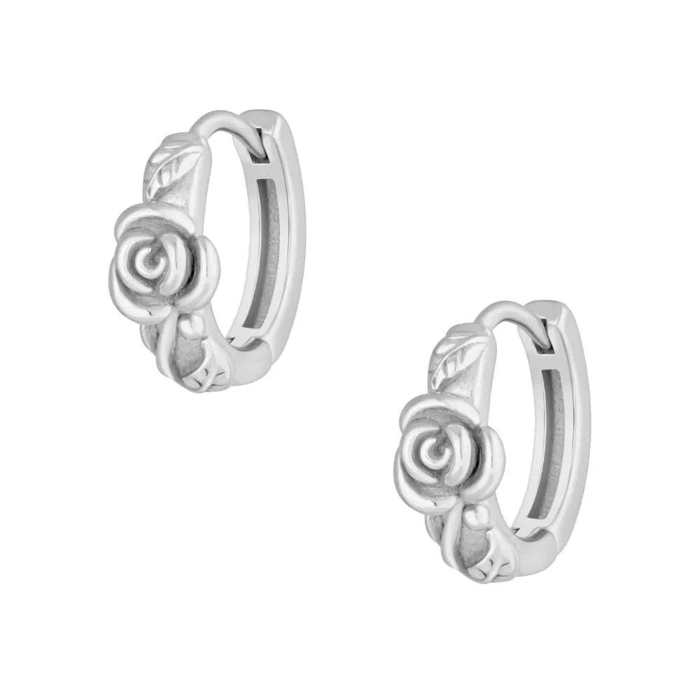 Rose Hoop Earrings