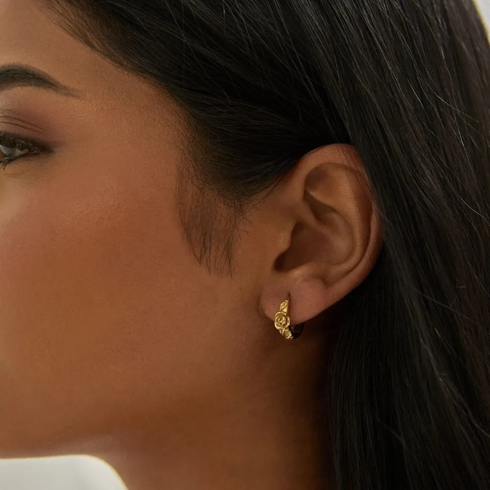 Rose Hoop Earrings