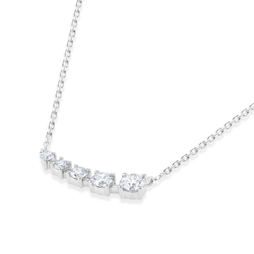 Round Diamond Wing Pendant White Gold