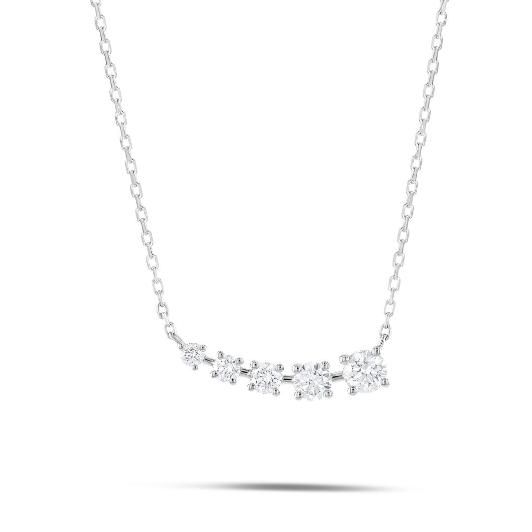 Round Diamond Wing Pendant White Gold